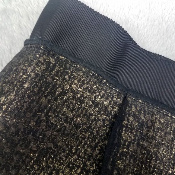 LOFT Womens Gold Black Lace Lined Wool Blend Skirt - Picture 3 of 14